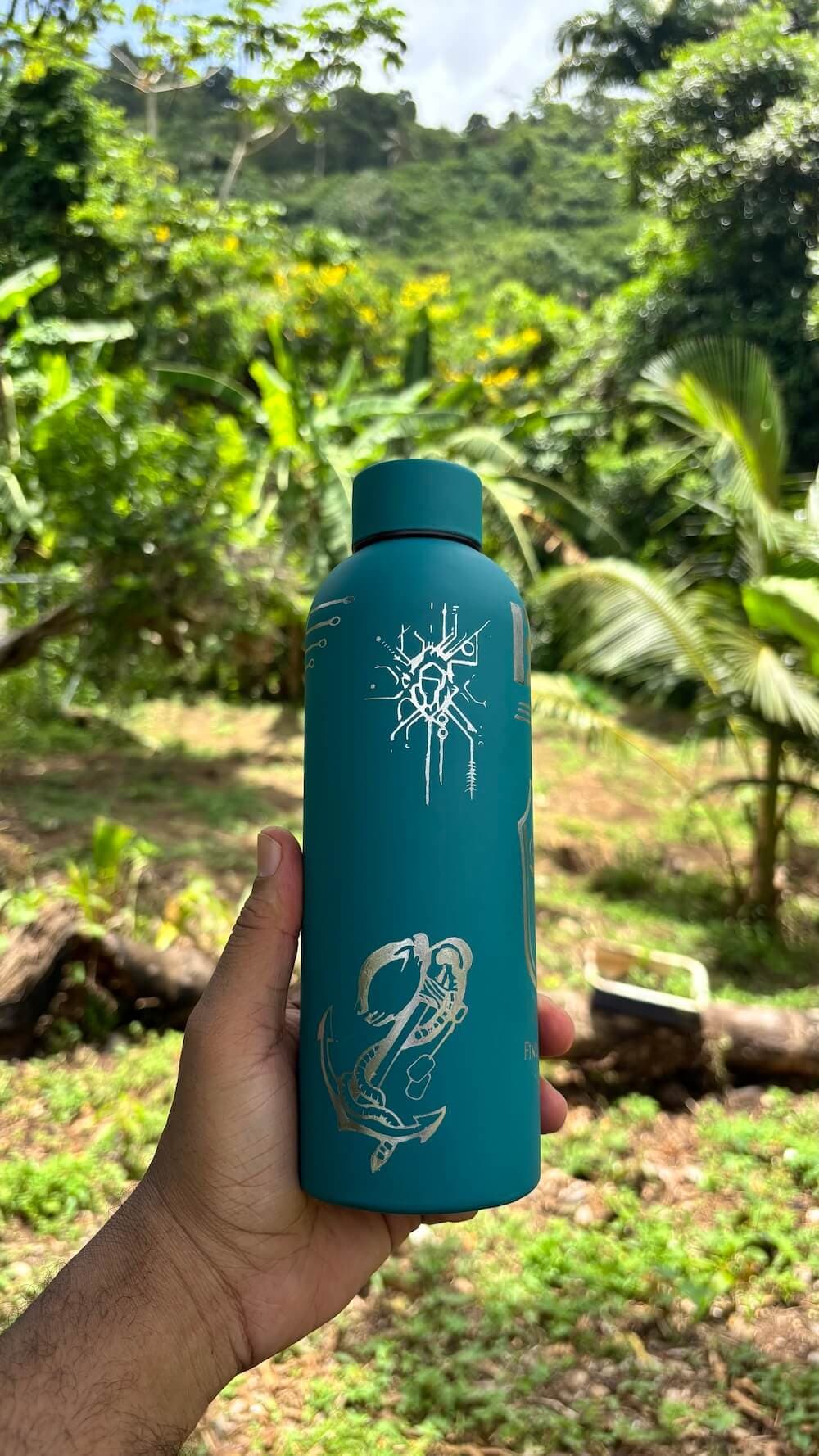 Custom etched bottle commission detail